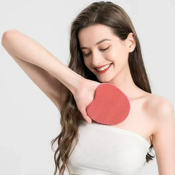 Soft Silicone Shower Brush - Pink & small blue/green - NWT - Picture 1 of 4